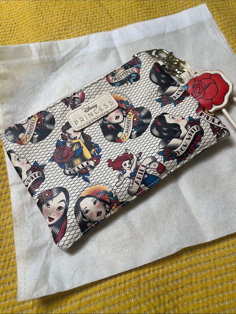 Disney Loungefly Princess Tattoo Wristlet/ Cosmetic Bag